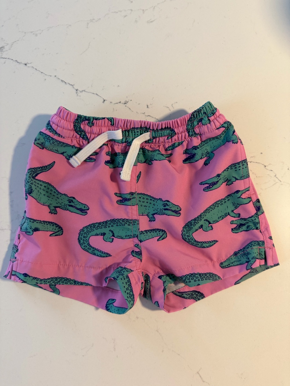 chubbies Pink Swim Shorts with Green Alligator Print